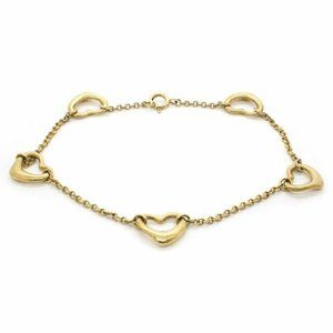 Elsa Peretti 18k Yellow Gold 5 Open Heart Bracelet